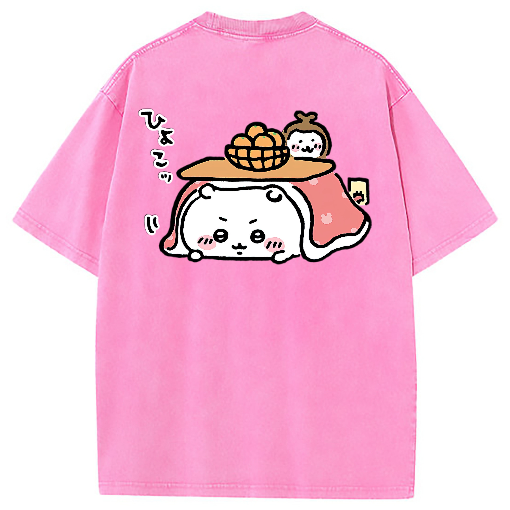 （画像用） ちいかわ ちいかわ Chii-kawa chiikawa 綿100% ヴィンテージ風 半袖Tシャツ（背面プリント）